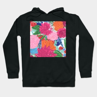 Pretty Hand Painted Colorful Flowers Hoodie